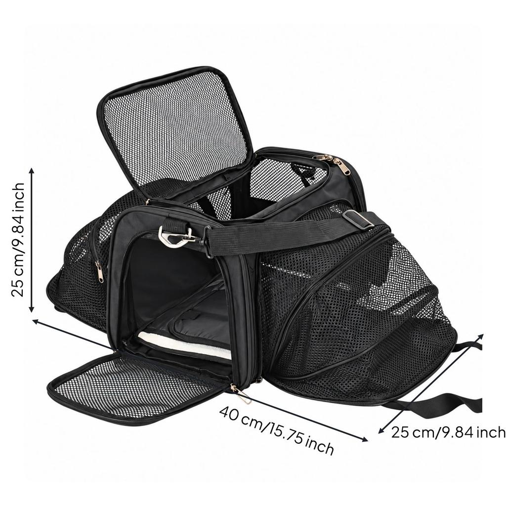 Expandable Pet Carrier with Mesh Panels Portable Foldable