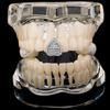 Hip-Hop Dollar Sign Tooth Grillz with Cubic Zirconia - Trendy Halloween Jewelry.