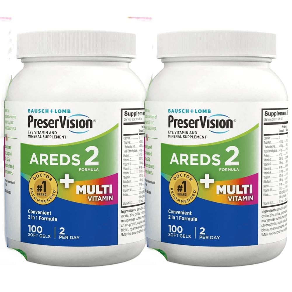 Bausch Lomb PreserVision AREDS2 Multivitamín + Produkt 2 ks 100 tablet