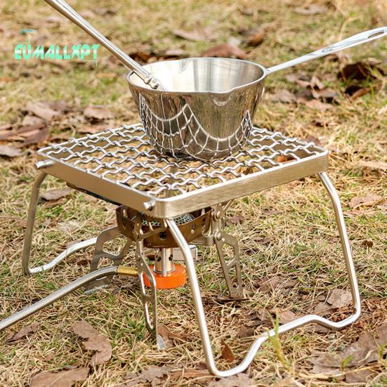 Gasskomfyrstativ Høy stabilitet Varmebestandig, rustsikker bærbar sammenleggbar piknik BBQ Grillrist Campingutstyr