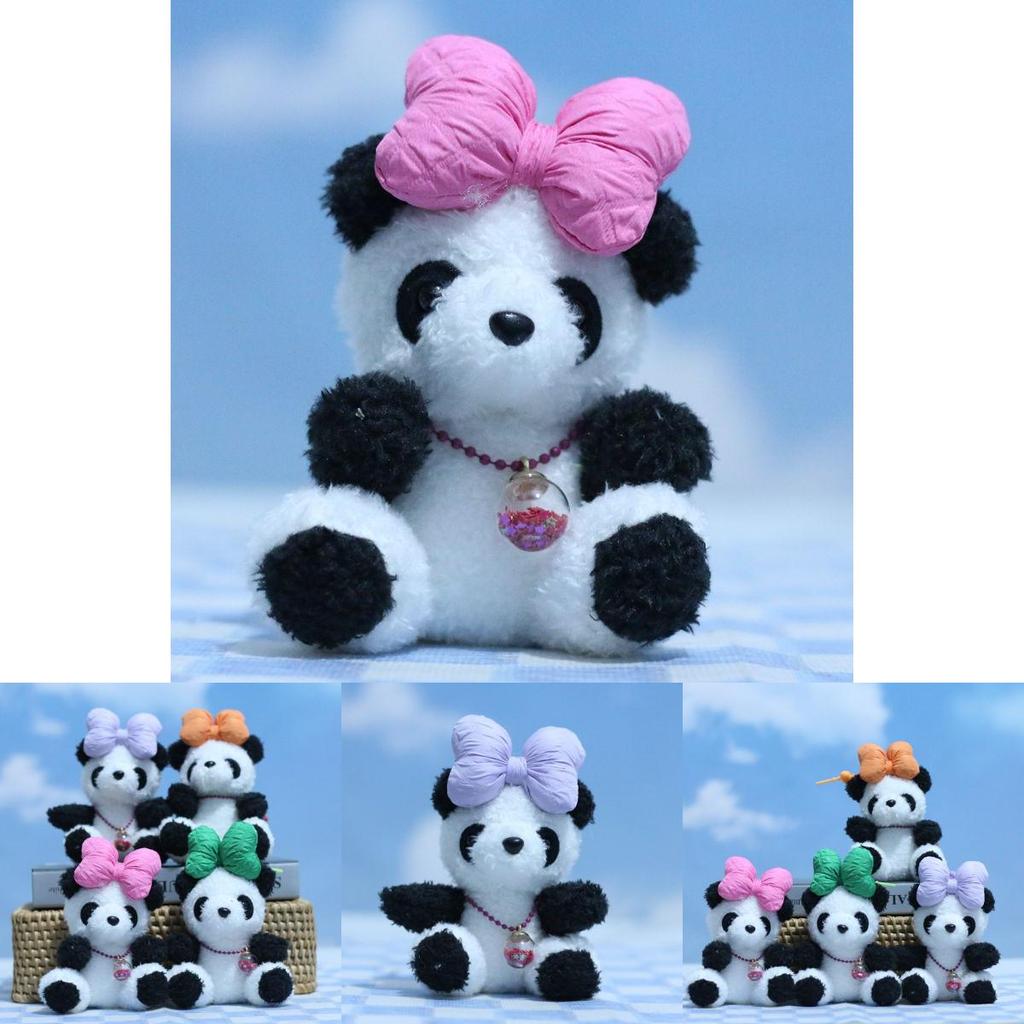 Adorable Cute Plush Panda Keychain Toy Soft Pp Cotton Stuffed Animal Decor