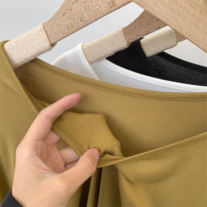 Løstsittende langermet dame-dansebekledning med rund hals - Moderne ensfarget solbeskyttelse