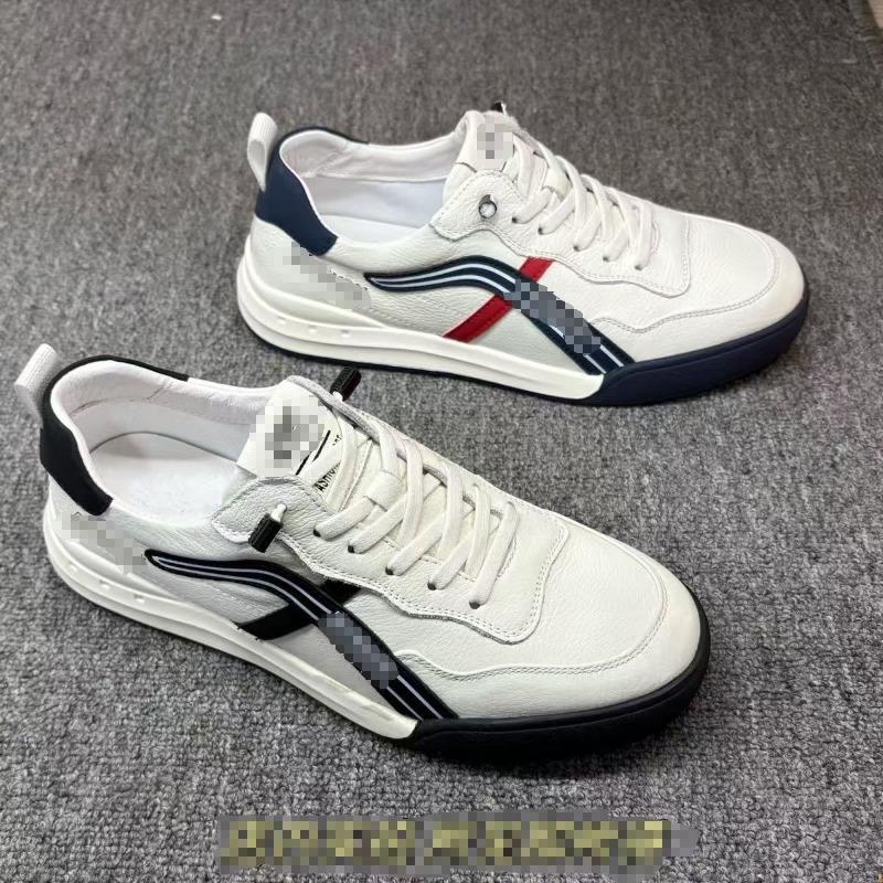 Autumn fashion trend, breathable and versatile, light and contrasting colors, simple men's lace-up-free soft-soled wear-resistant little white shoes