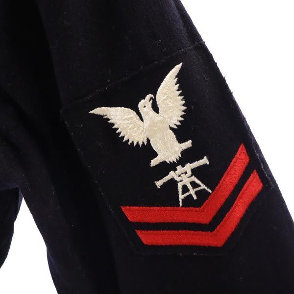 NAVAL CLOTHING FACTORY 60s Wool Sailor US NAVY United States Navy Long Sleeve Military Shirt Men's Used