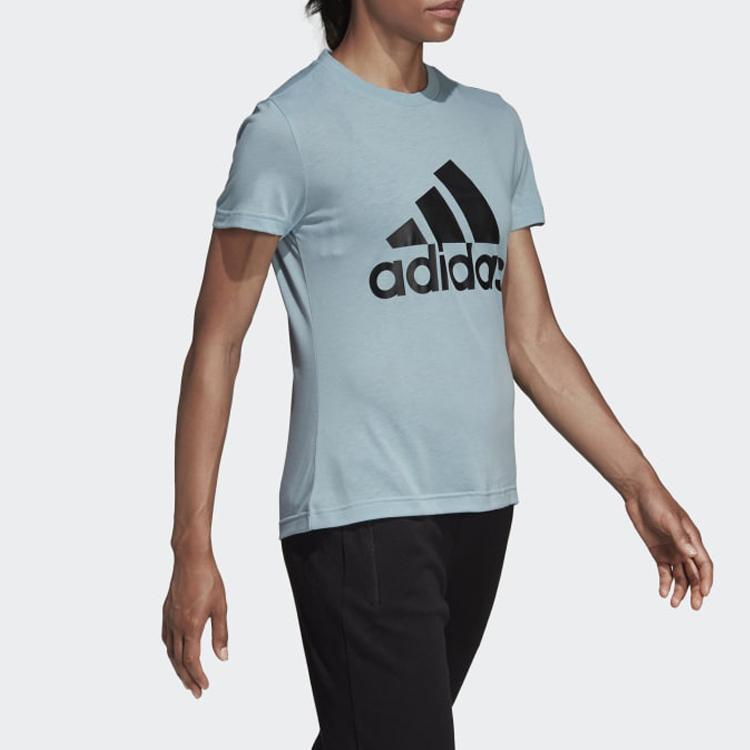Adidas Classic Style Logo Short Sleeve T-Shirt Women Tops Blue DY7734