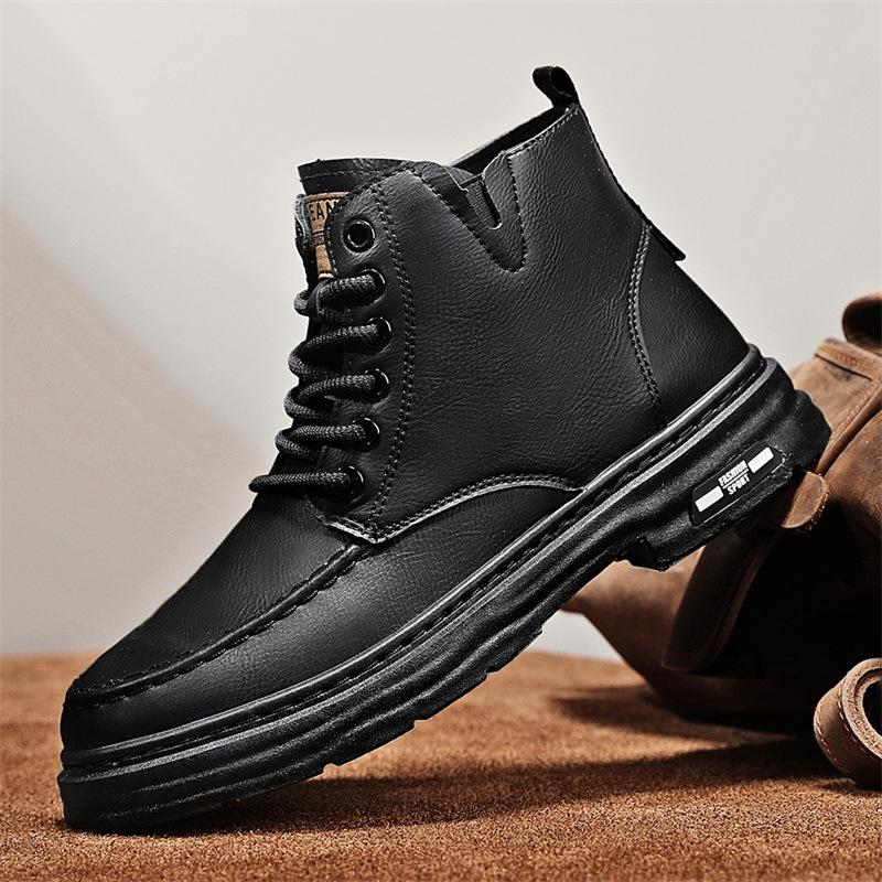 

Large size 45 autumn men s shoes 2025 men s Martin boots heightening sports comfort casual shoes extra large size versatile 39 чорний