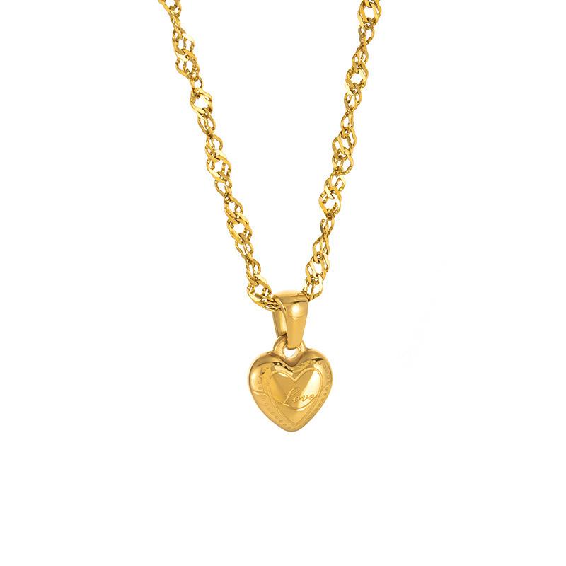 Women's Light Luxury Heart Clavicle Necklace - 18k Gold-Plated, Colorfast Pendant
