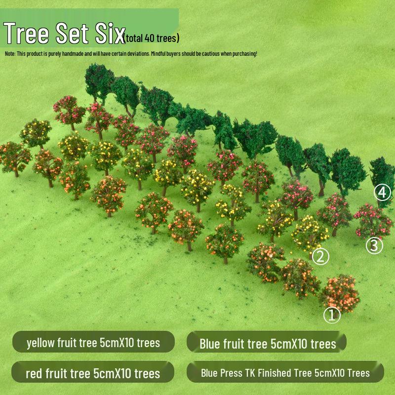 Mini DIY Model Train Landscape Tree Set - Simulated Plastic Trees for Sand Table Crafting