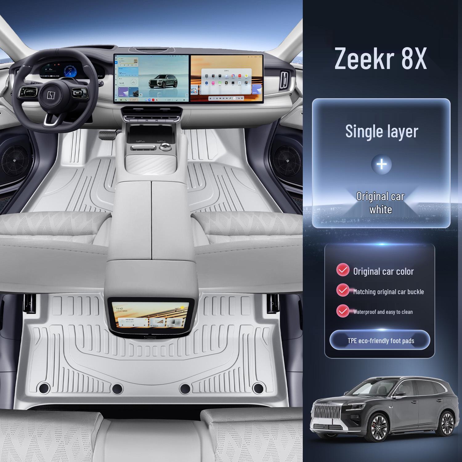 Zeekr 8X TPE grīdas paklāji –