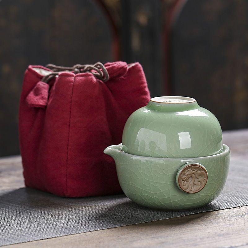 

Lucky Dragon Tea Ware 1 Tea Pot 1 Cup Quick Cup Simple Travel Gongfu Tea Set Single Small Teapot Suit for Home Office Gifting