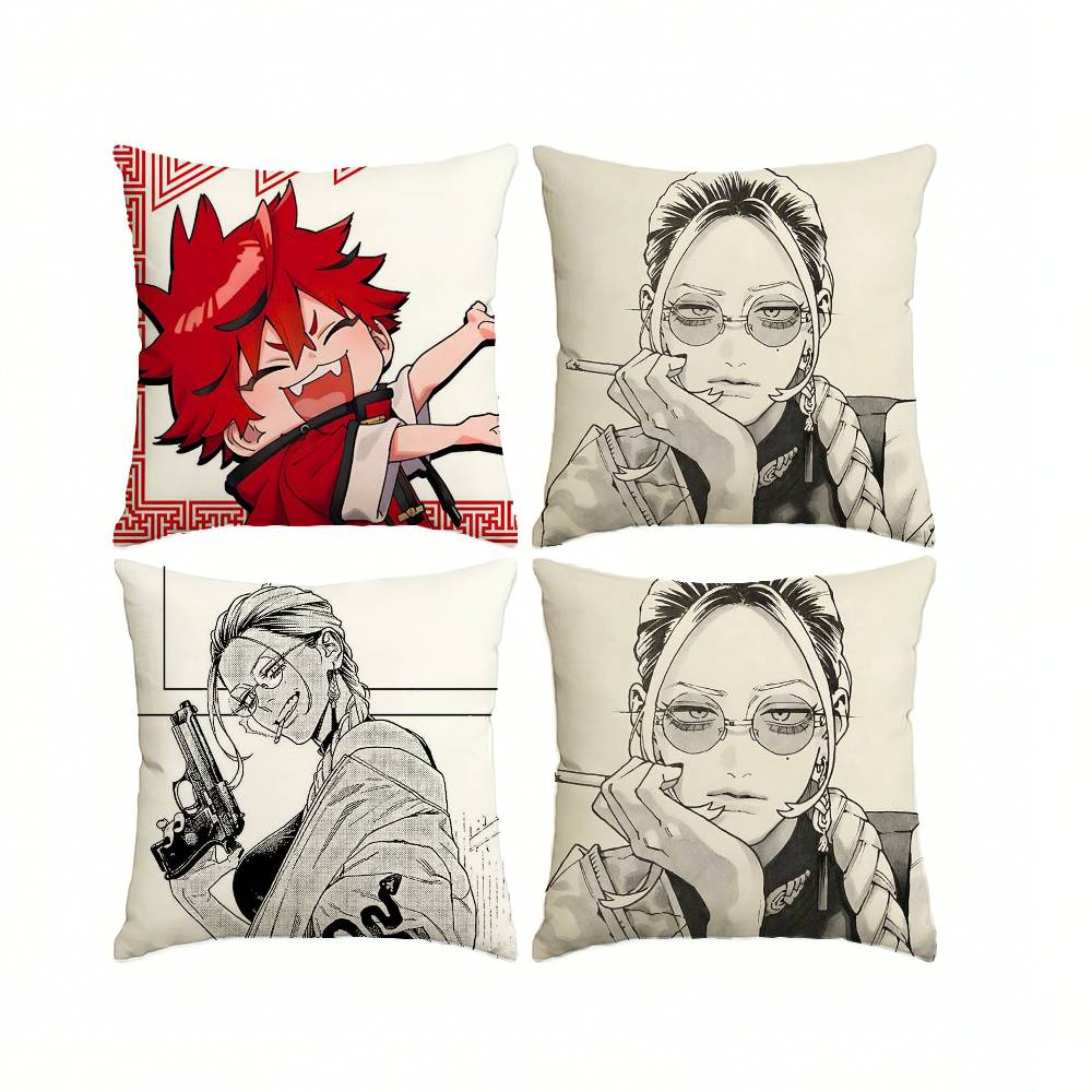 G-Gokurakugai Anime M-Michiru S-Saotome Pillow Case Square Double-Sided Sofa Cushion Cover Bedroom Bedside Pillow