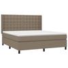 Exclusive House - Slatted Bed Base Mattress and LED Taupe 180x200 Cm Fabric