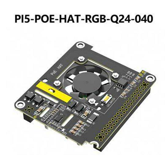

Модуль живлення Raspberry Pi 5 PoE Ethernet з вентилятором RGB - 802.3af/at
