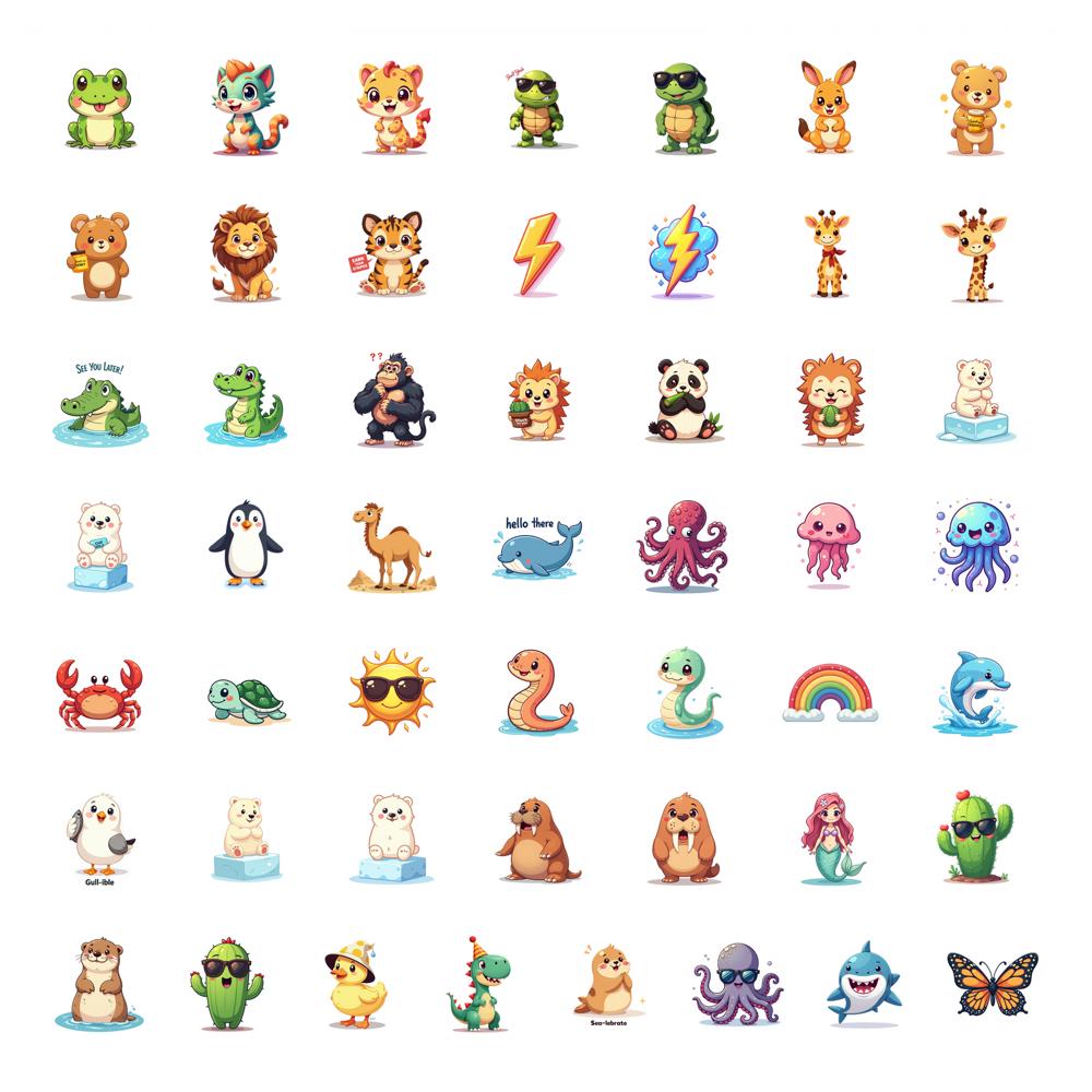 

50pcs Stickers DIY Stickers Teacher Reward Stickers For Laptop Luggage Scrapbook Diary Sticker Guitar Laptop Helmet
