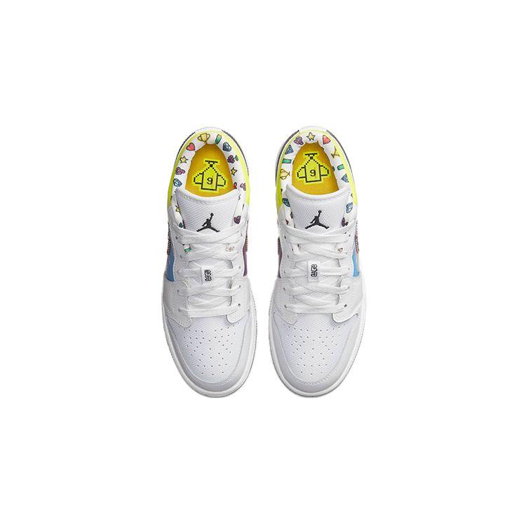 Air Jordan 1 Low Gs Old School Gaming White Rush Pink Lemon Venom DM8969-114