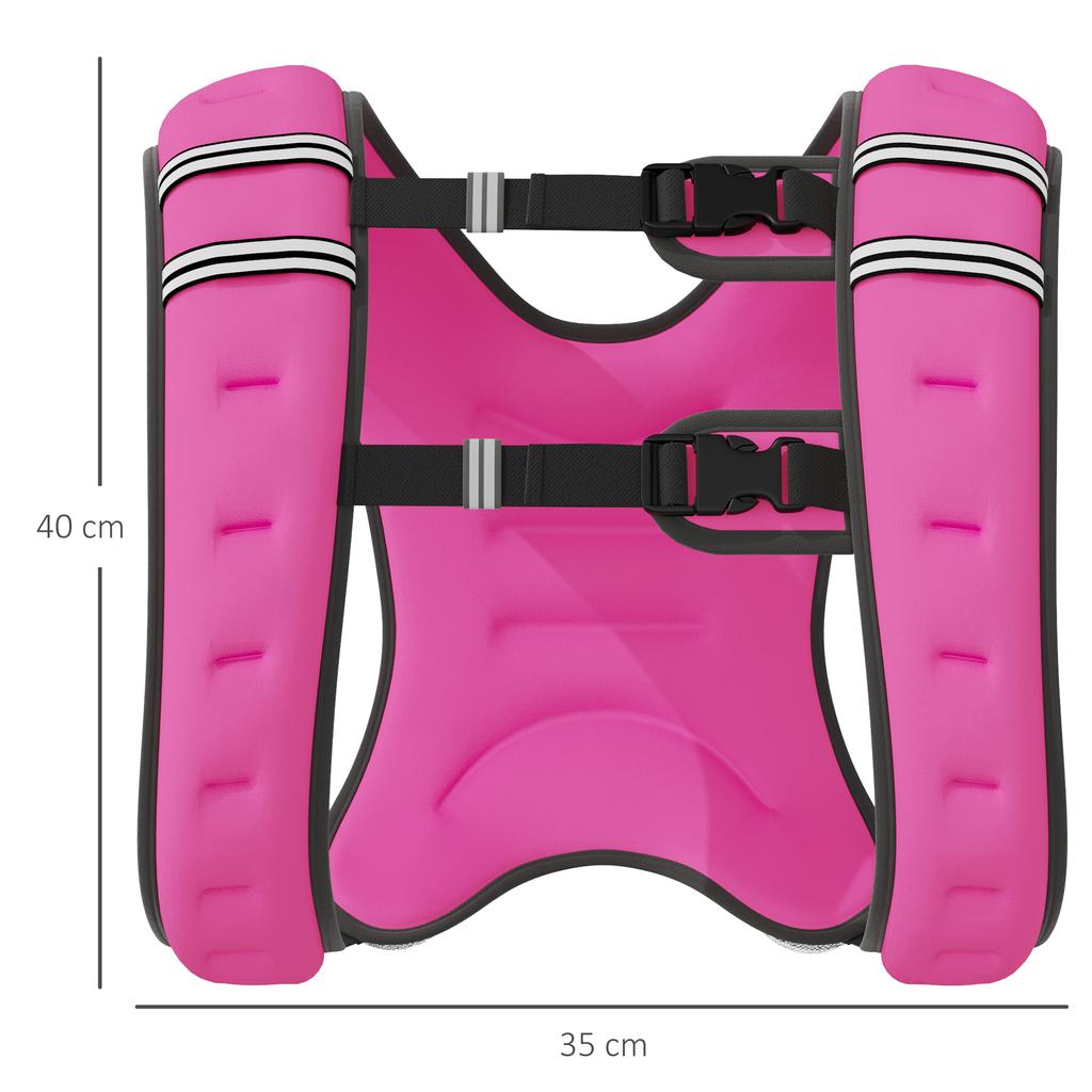 Weighted Vest, 8 kg, Storage Pocket, Oxford Fabric, Metallic Sand, Pink