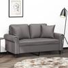 Vidaxl 2-Seater Sofa With Cushions, Gray, 120 Cm, Faux Leather