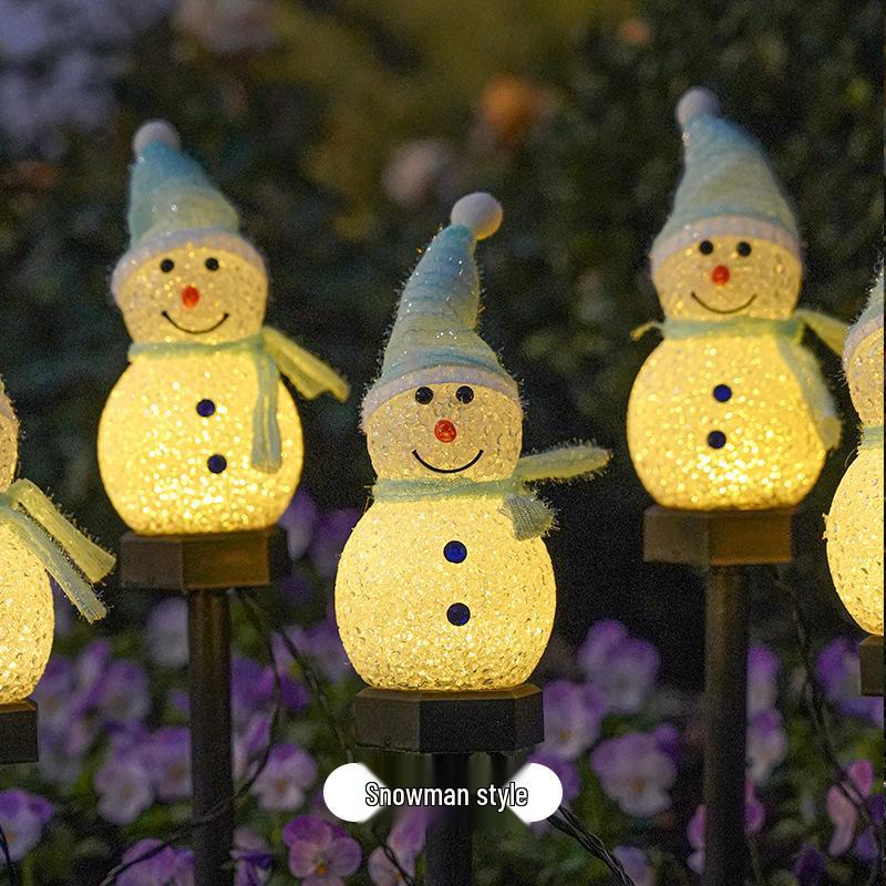 Solar-Powered Outdoor Christmas Snowman String Lights - Waterproof Festive Patio Decor