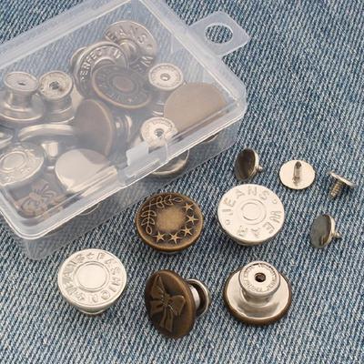 10 Pcs 17mm Jeans Buttons Trousers Buttons Replacement Buttons Waistband Buttons for DIY Clothing Repairs