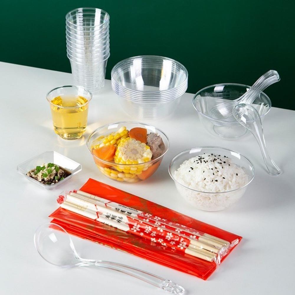 25PCS Bol de prânz de unică folosință gros, transparent, pentru oală fierbinte, bol de supă de calitate alimentară