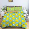 Carton Yelow Duck King Quen Soft Duvet Cover Farm Lovely Animal Beding Set Blue Buble Comfortable Quilt Cover Soft Polyester Warm Comforter Cover