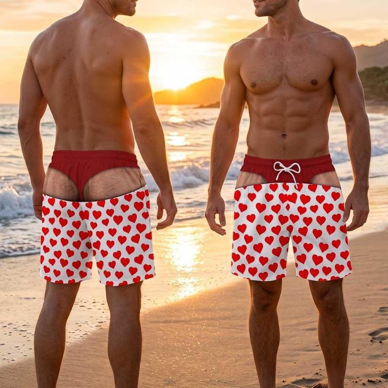 Funny Men’s Swim Trunks Fake Underwear Beach Shorts, Wide Load Birthday Gag Gift Summer Gag Gift for Men, Summer Vacation Shorts