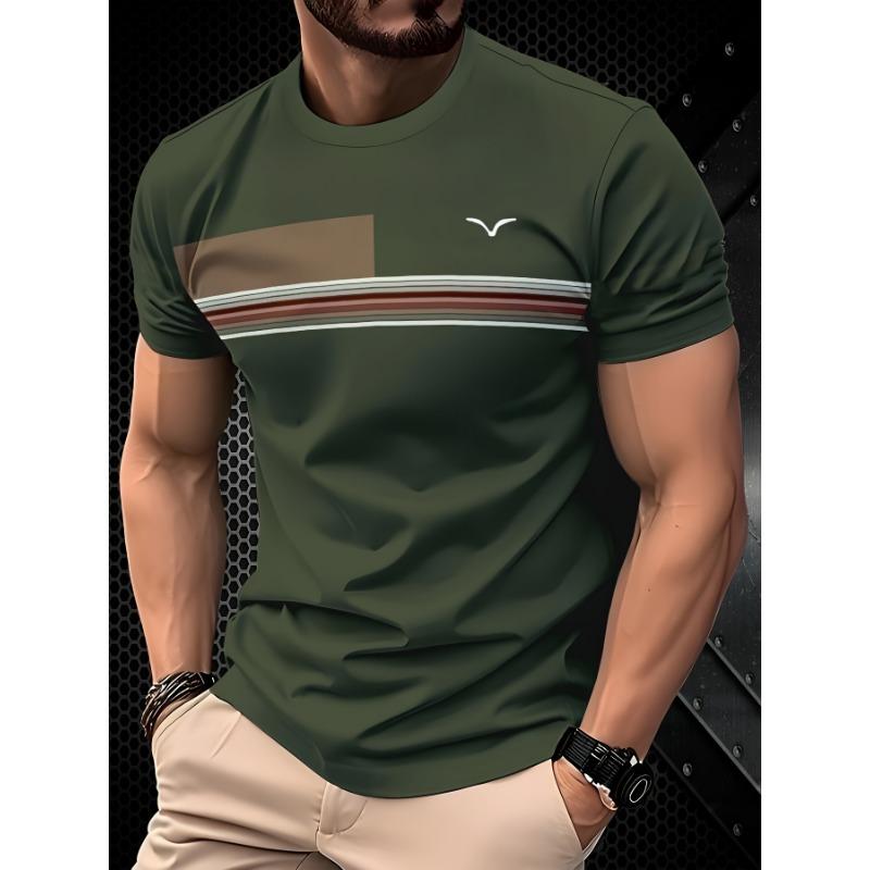 

Men s T-shirt Top, Summer Round Neck Short Sleeved Casual Sportswear, Men s Daily Versatile 3D Printed Clothing, Cool and Trendy S