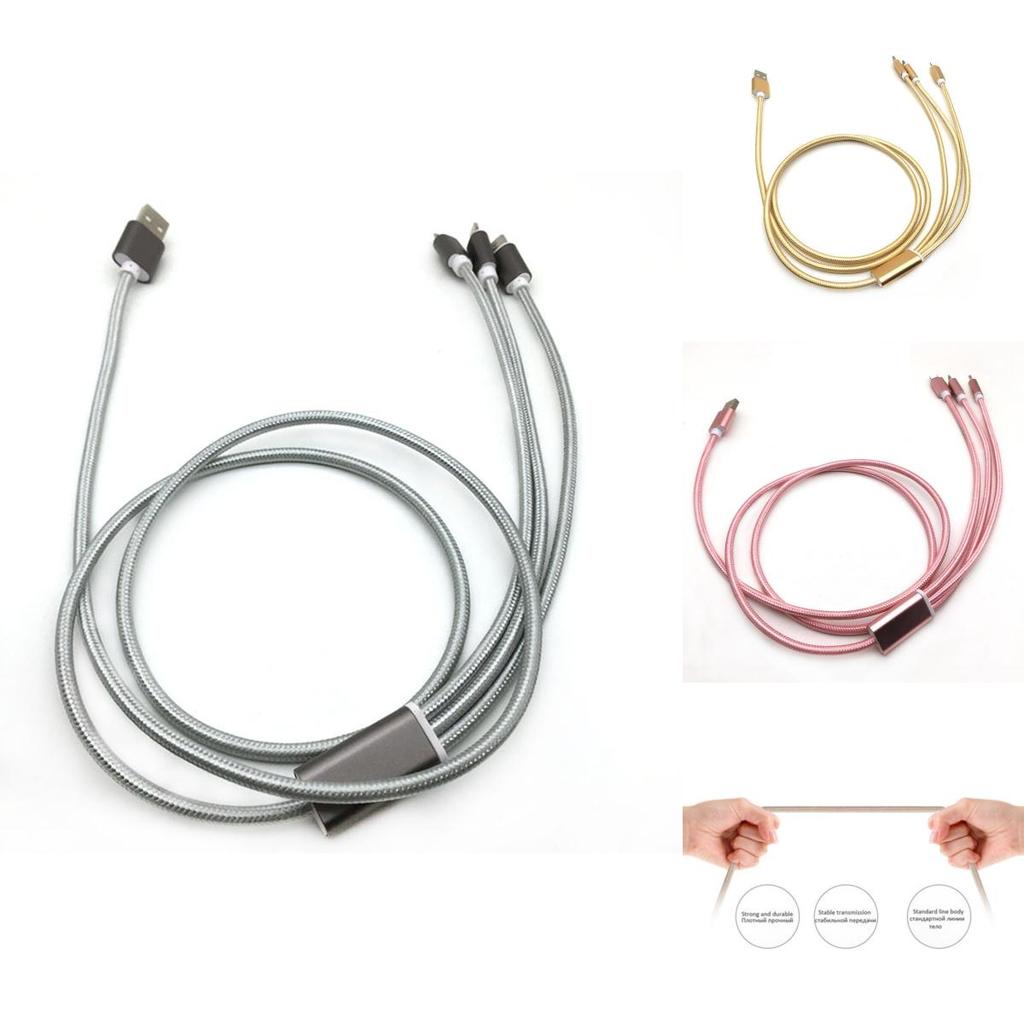 Usb 3in1 Charger Cable Micro Typec Data Sync Cable For Iphone 5 6 Android 7plus