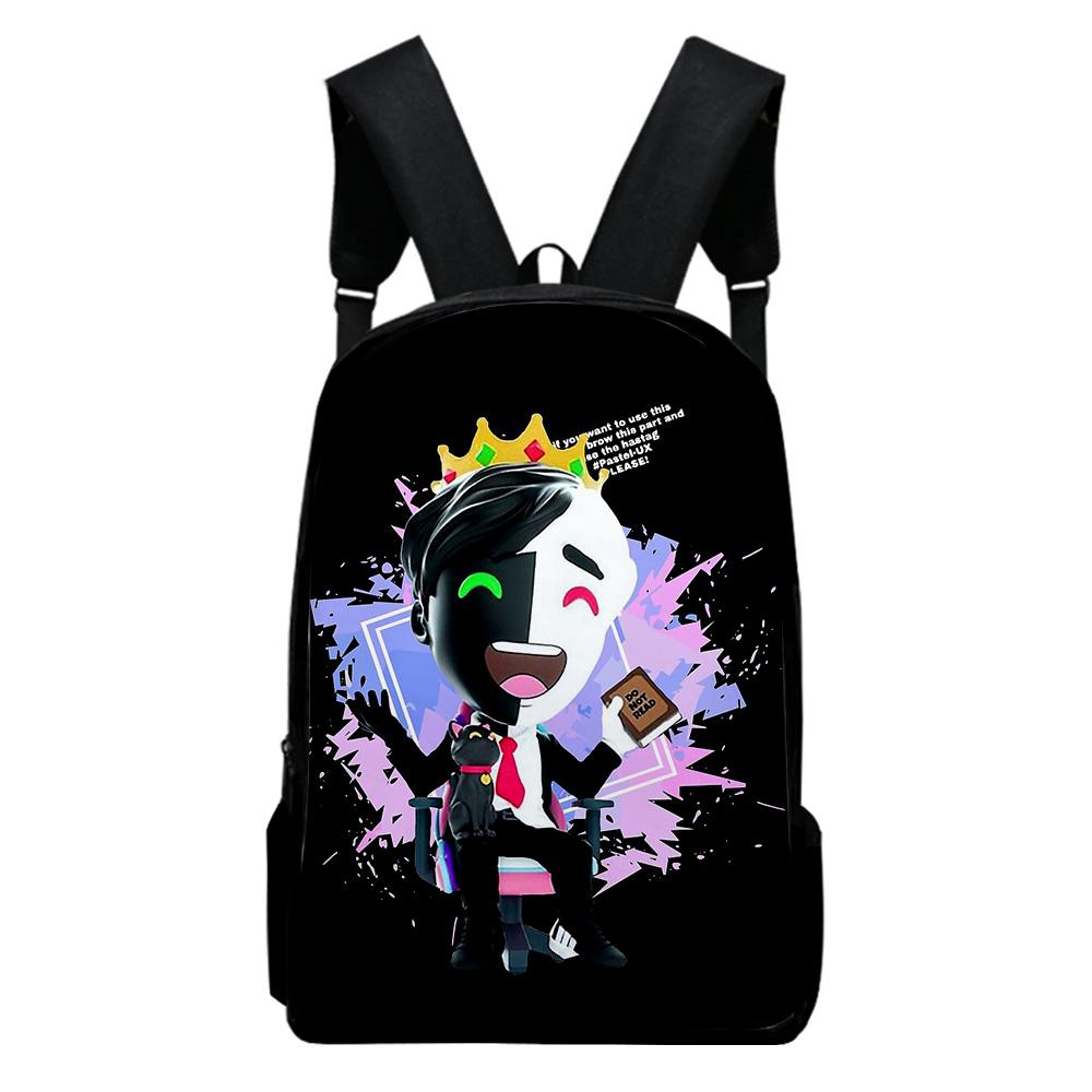 Trendy Popular Funny Ranboo 2 Notebook Backpacks Pupil School Bags 3D Print Oxford Waterproof Boys/Girls Laptop Backpacks