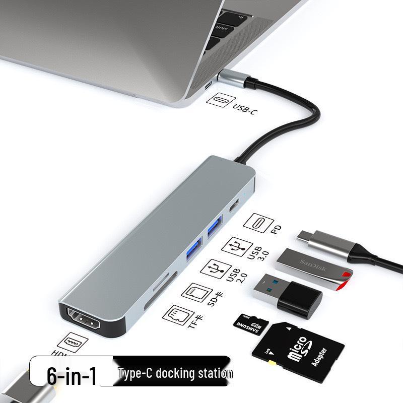 Cross-Border 5-in-1 Type-C to HDMI 4K Docking Station with USB 3.0 Extender Hub