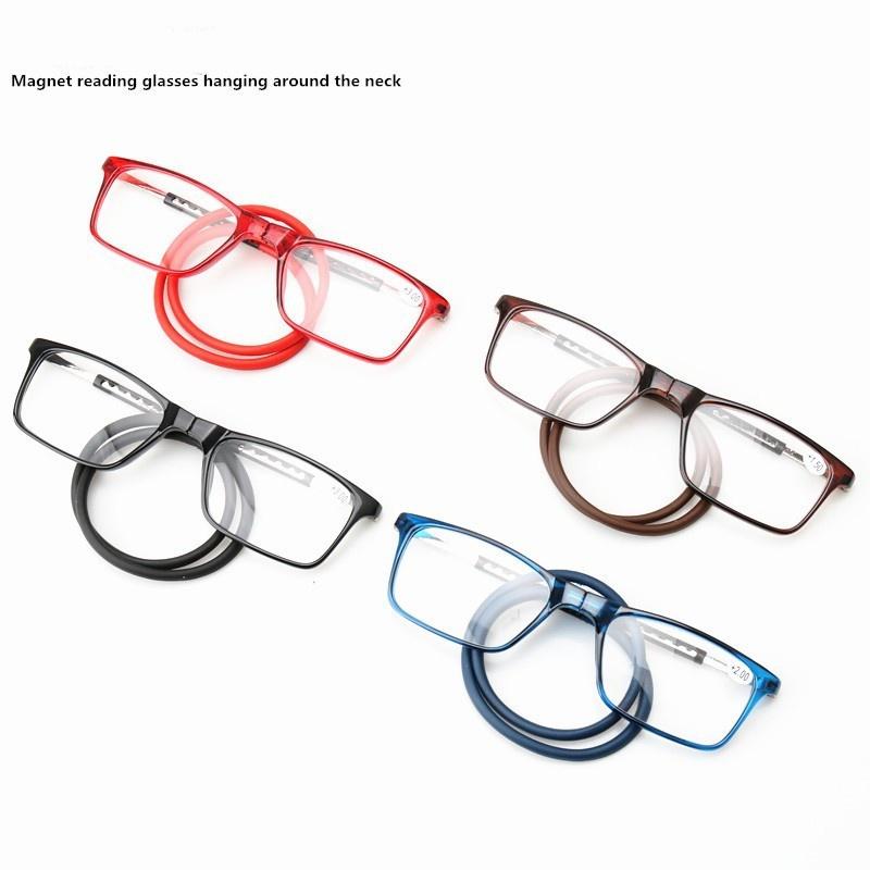 Portable magnetic reading glasses that can be hung around the neck with adjustable lanyard for men and women Anti-blue quality