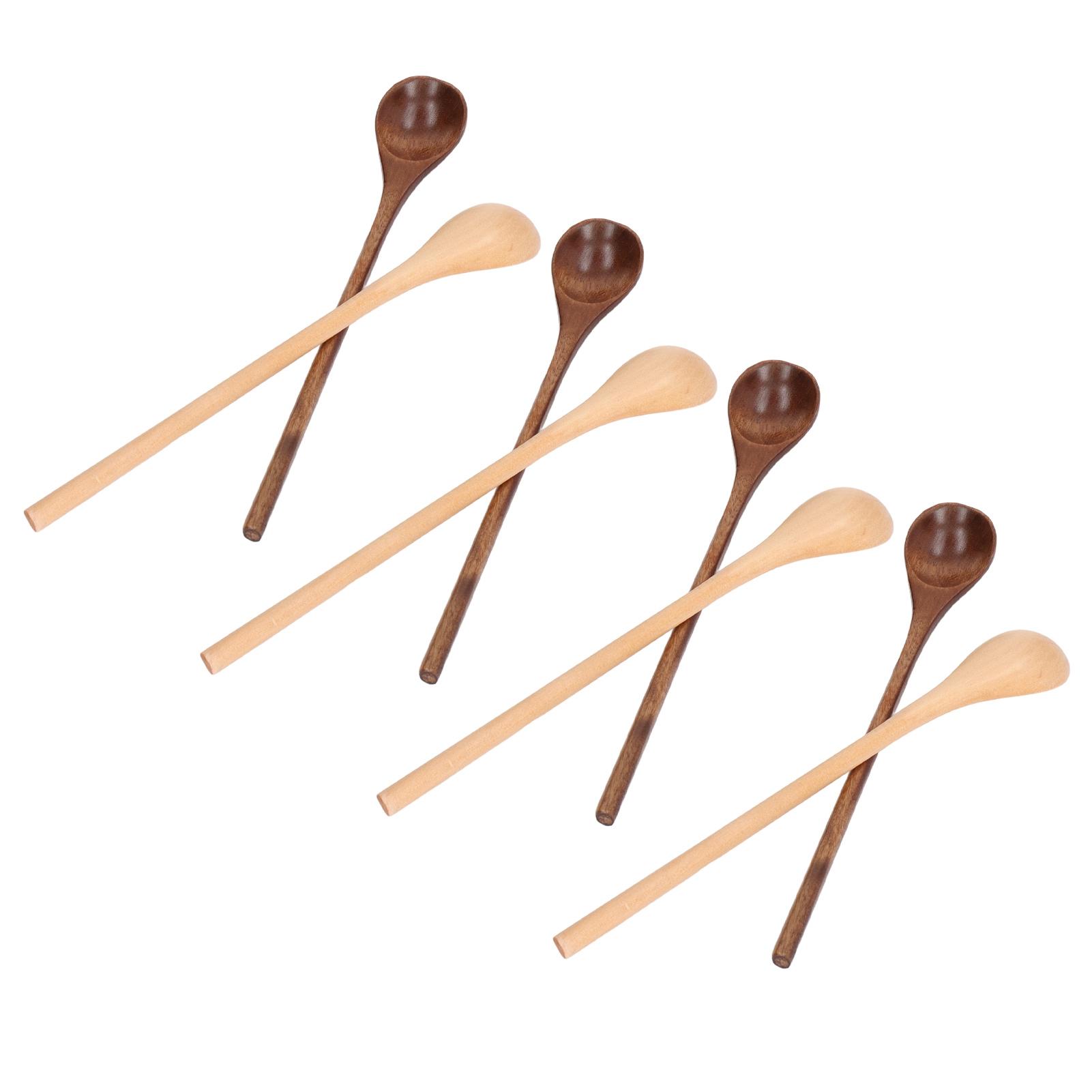 

8 Pcs Wooden Spoon Beech Wood Safe Environmentally Friendly Wooden Serving Spoon with Comfortable Long Handle