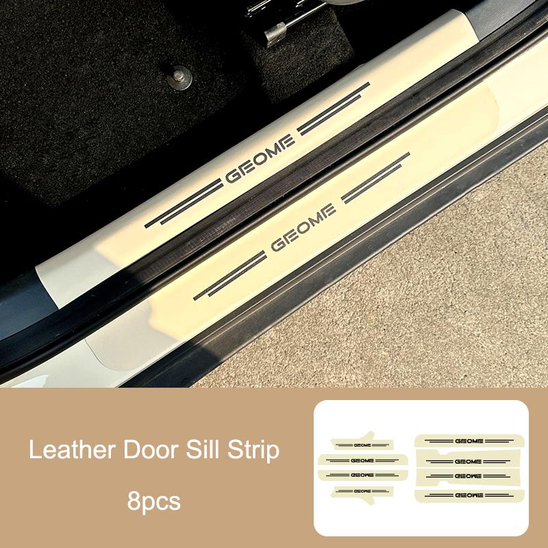 For Geely EX2 Xingyuan eMAS 5 2026 Car Door Sill Strip Leather Door Threshold Anti Scratch Protector Pedal Guard Sticker