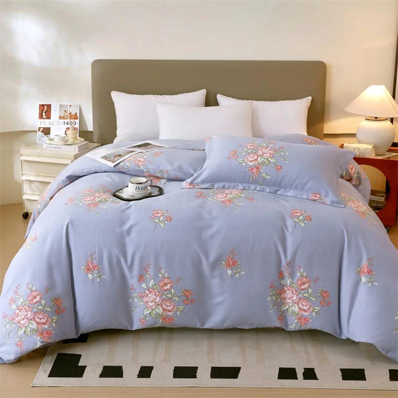 Vintage Floral Duvet Cover Boho Garden Style Comforter Cover with Zipper Queen Bedding for All Season Soft Breathable Easy Care