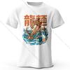 Men's Dragon Ramen Printed T-Shirt 100% Cotton Oversized Anime Graphic Tees for Women Summer Tops Otaku Streetwear