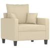 4 Piece Sofa Set with Cushions Cream Fabric
