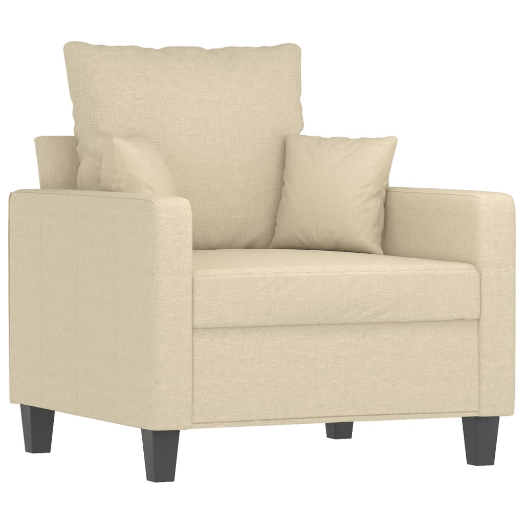 4 Piece Sofa Set with Cushions Cream Fabric
