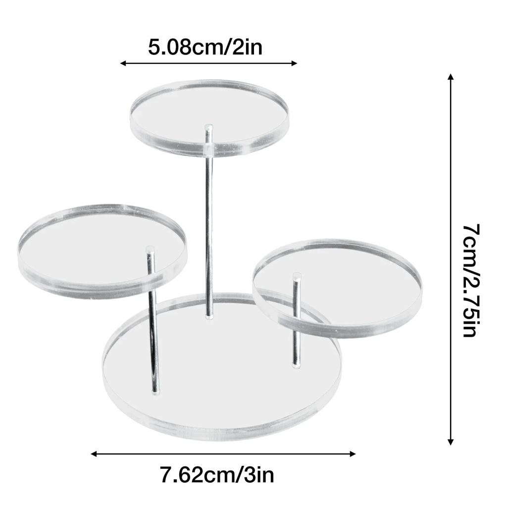 Suporte de Exibição de Anéis de Acrílico de 3 Camadas, Suporte de Joias para Brincos, Suporte para Bolos e Sobremesas, Suporte para Bolo de Festa e Casamento, Decoração para Chá de Bebê