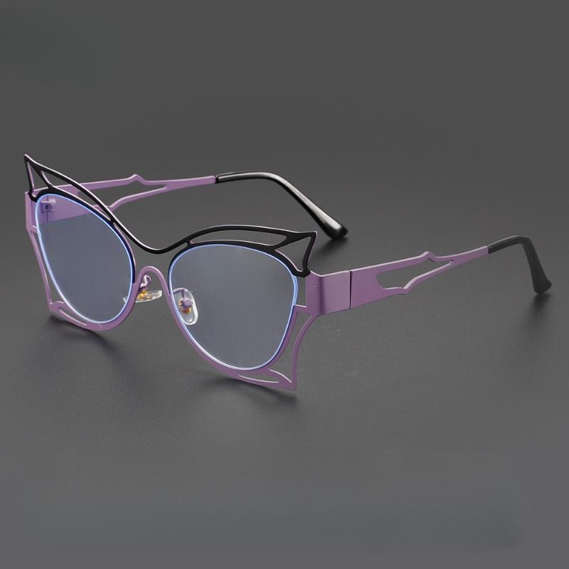 Fashion Vintage Cat Eye Women Anti-blue Light Big Frame Butterfly Frame Men Computer Eyeglasses