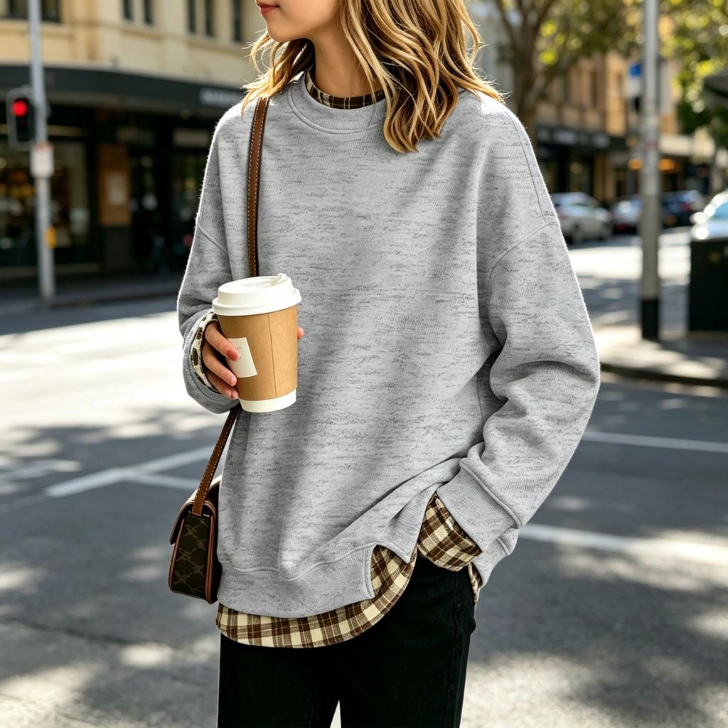 Girls Pullover Top Casual Color Loose Fit Printed Tee with Look for Big Kid Daily Wear