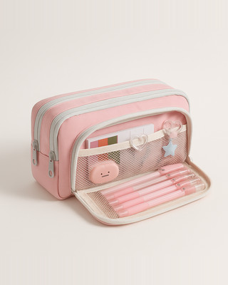 Lány nagy kapacitású esztétikus ceruzatáska iskolai tolltartó tolltartó Aranyos írószerek Egyszerű stílusú cipzáras ceruzatasak Iskolai kellékek