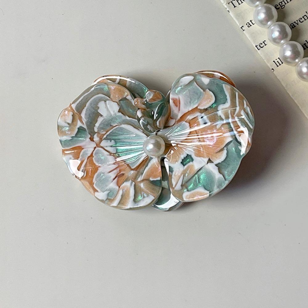 Side Clip Acetic Acid Hairpin Floral Korean Style Flower Duckbill Clip Butterfly Orchid Hair Accessories Fresh Barrettes