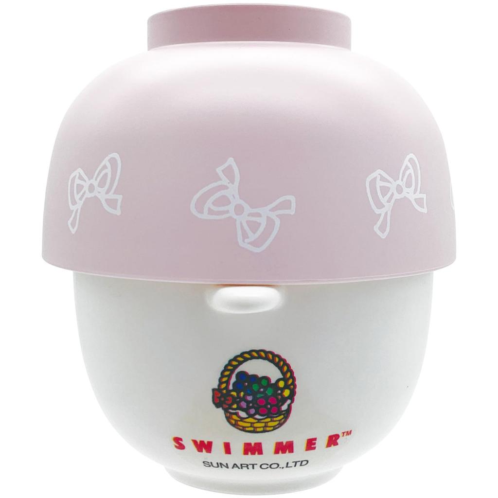 Sun Art Cammy Mini Soup and Rice Bowl 10 x 6cm Made in Perfect as a Birthday Gift "SWIMMER" Set, Approx. Diameter, Pink, Japan,
