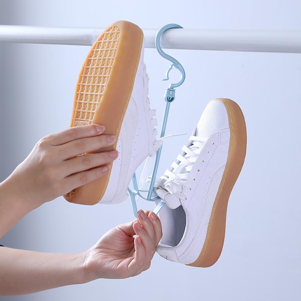 1pc Mini T Windproof Double Hook Multifunction Plastic Material for Balcony Hanger Shoe Rack Hanging