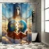 Divine Earth Heart Shower Curtain - Waterproof, Mildew-Resistant, Machine Washable For Spiritual Bathroom Decor