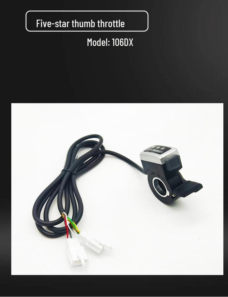 Five-star 106DX Electric Bike Throttle: Thumb Twist Grip Speed Controller with Dial