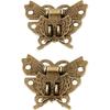 Antique Retro Hasp Lock Buckle Hook Eye Latch,2Pcs Retro Vintage Butterfly Door Latch Buckle Jewelry Wooden Cabinet Buckle Lock Furniture Decoration