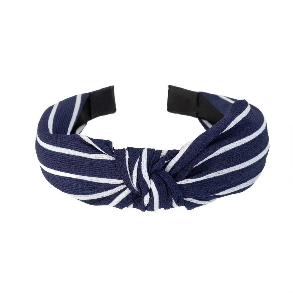 Retro Colorblock Knotted Headband for Women: Wide-Brimmed Fabric Accessory for Outings & Face Washing