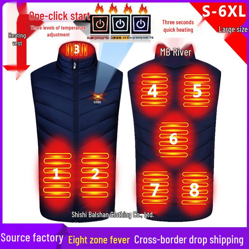Unisex Winter Smart Heating Vest - Constant Temperature Electric Heated Cotton Jacket