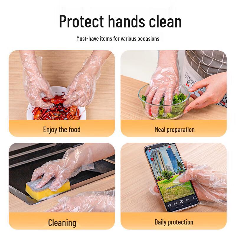 temeiju Disposable Food Grade PE Gloves